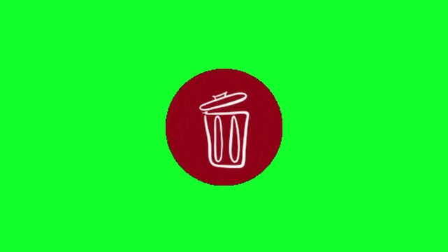 Animation of bin on green screen