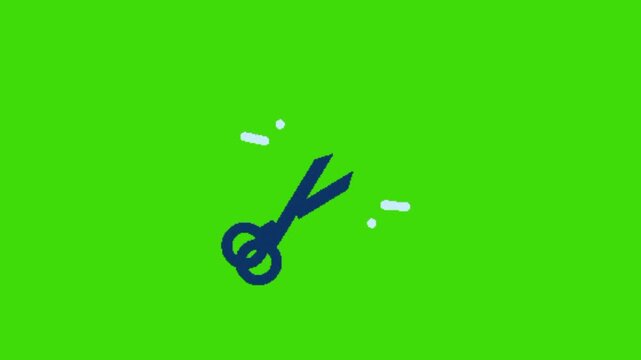 scissors on green background