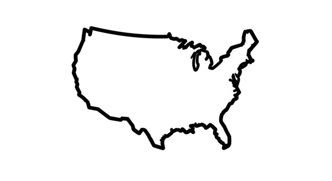 Map of United States of America.