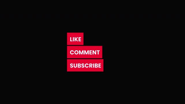 Like Comment Subscribe CTA Animation For Content Creators Horizontal 16x9 Overlay For Video Editors