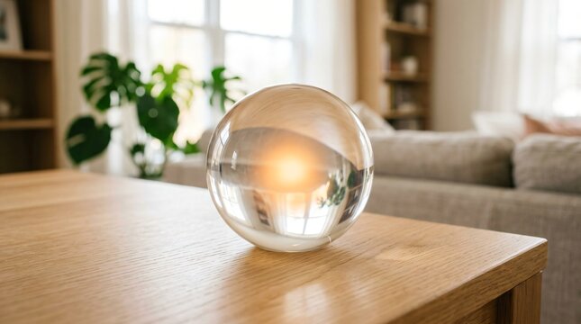 Glowing Glass Orb Concept Representing AI Smart Home Assistant