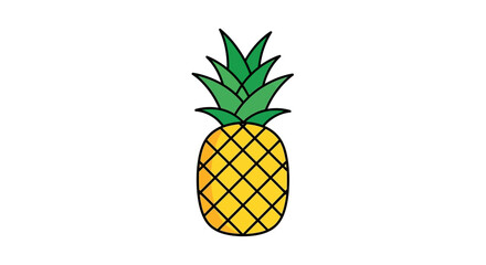 Obraz premium Vibrant pineapple illustration on white background for commercial design