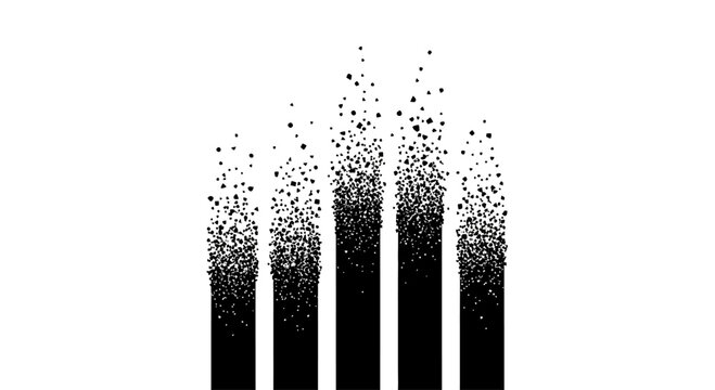 Black smoke rising from cylinders.