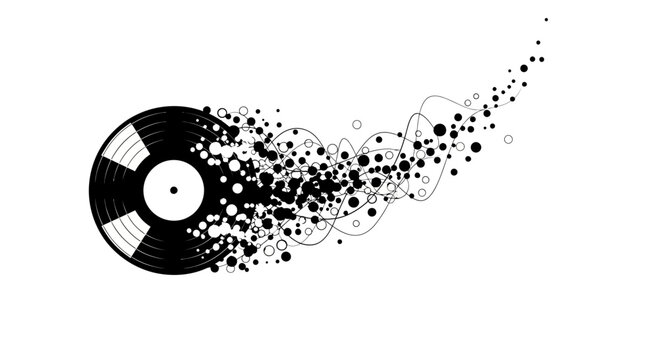 Vinyl Record Disintegrating Into Particles Fast.