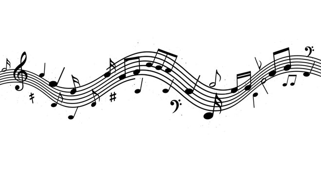 Musical notes on sheet music.