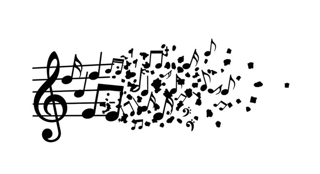 Musical notes and treble clef symbol.