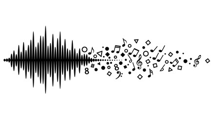 Sound wave turning into musical notes. © Shal_Kafa_Alfattah