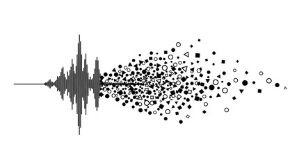 Sound wave particle explosion graphic. © Shal_Kafa_Alfattah