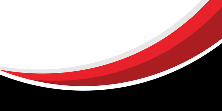 Abstract red, white, and blue curved wave lines on black background, modern dynamic design for technology and business themes.10eps,