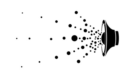 Black Megaphone with Dots Emitting Sound. © Shal_Kafa_Alfattah