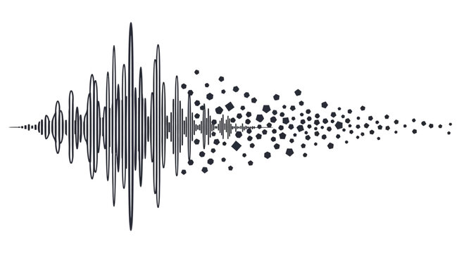 Sound wave with particle trail effect.