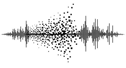 Sound wave with particle effect. © Shal_Kafa_Alfattah