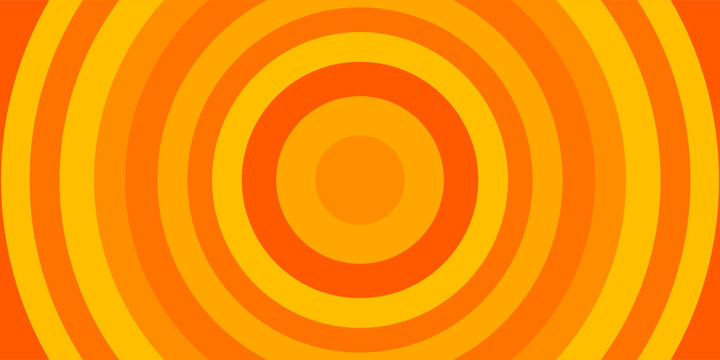 Bright vector background with concentric circles in yellow to orange gradient, radiating from the center like a sunburst for a warm, and eye-catching effect.,eps10.desain