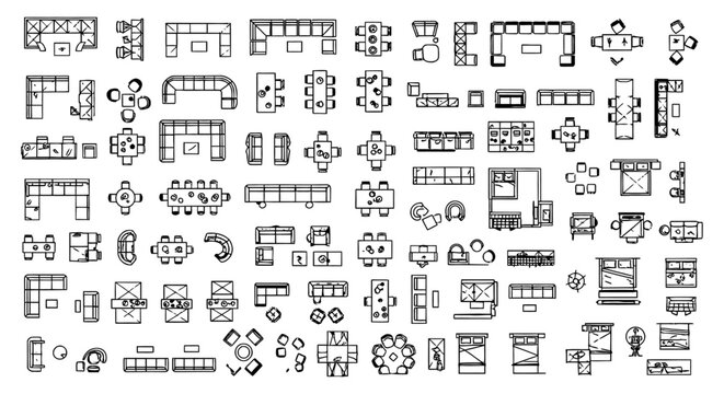 collection of architectural furniture autocad blocks for interior design floor plans
