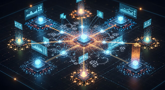 Advanced Autonomous Multiagent System Architecture Showcasing Decentralized Decision Process Powered by Artificial Intelligence and Connected Neural Network Framework within a Digital Ecosystem.