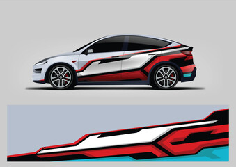 Modern Futuristic sharp car Wrap Design background © Lancar
