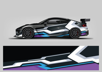 Modern Abstract Racing Car Wrap Design Background © Lancar