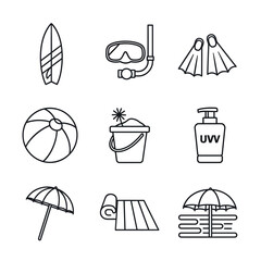 Beach Vacation Summer Holiday Icons. © Safa_Sekar Madinah