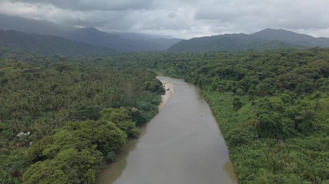 Aerial View of River in Tayrona National Park, Colombia