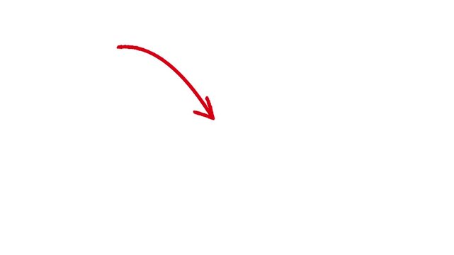 Hand Drawn Red Arrow Crosshair Line Sketch Marker Target Aim Symbol Direction Pointer Kinetic Moving Doodle Graphic Art White Background