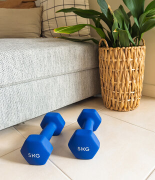 Dumbbells Home Workout Concept