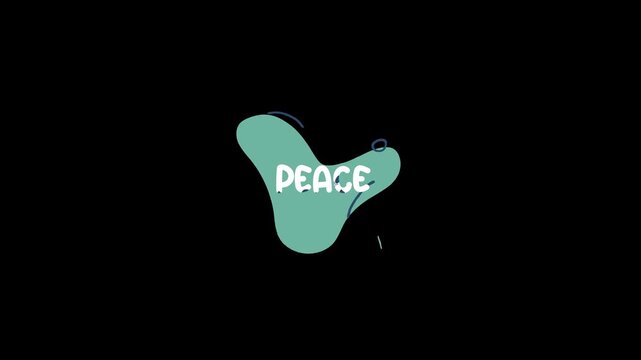 Liquid title animation video with peace text