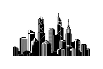 Fototapeta premium Modern Minimalist Skyline Vector Illustration