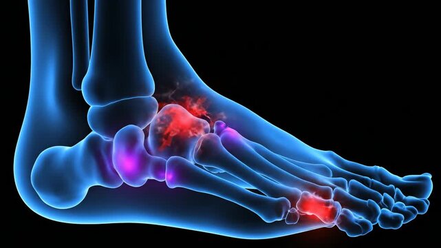 Medical 3D Visualization of Foot Joint Pain and Inflammation