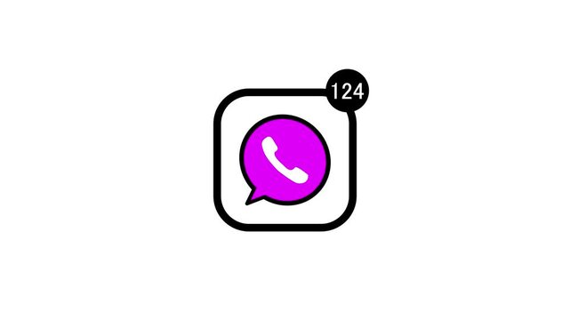 Messaging App Icon Animation with Notification Counter Bubble UI