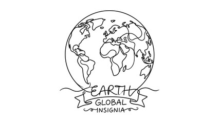 Obraz premium Earth global insignia logo design.