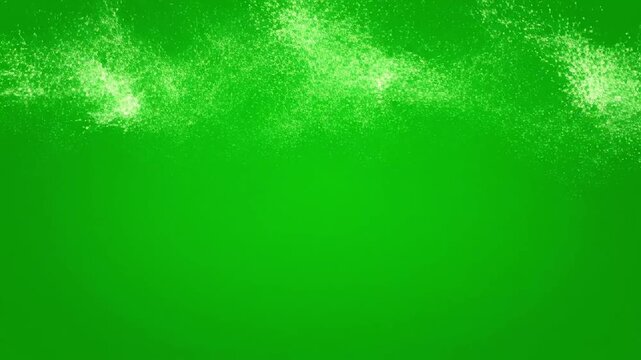Green screen background with dynamic white particles and subtle texture creating a visually appealing effect for chroma keying