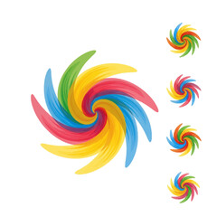 Fototapeta premium Colorful Swirling Pinwheels Abstract Design Elements.