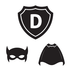 Superhero dad shield and mask icon collection © MAHEDI