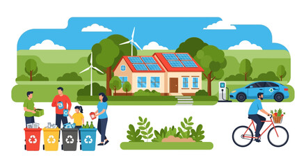 Naklejka premium Eco Friendly Family Living.