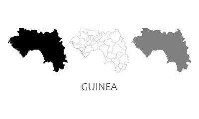 Fototapeta premium Guinea map in high quality (black, white, grey)