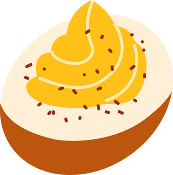 deviled egg creamy filling swirled and sprinkle paprika