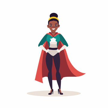 Woman Superhero Standing Confidently
