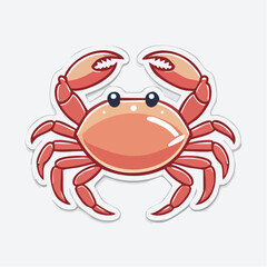 Fototapeta premium Cute Cartoon Crab Sticker