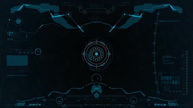 High-Tech User Interface HUD Screen with Data Visualization Motion