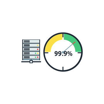 Server Uptime Indicator Icon Showing 999 Percent Availability.