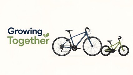 Fototapeta premium Adult and Child Bicycle Comparison – Growth, Learning and Family Development Concept