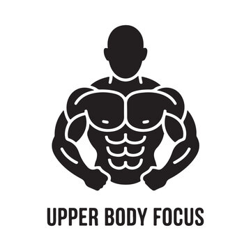 muscular man silhouette with upper body focus icon