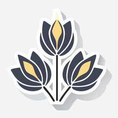 Obraz premium Stylized Lotus Flowers Icon