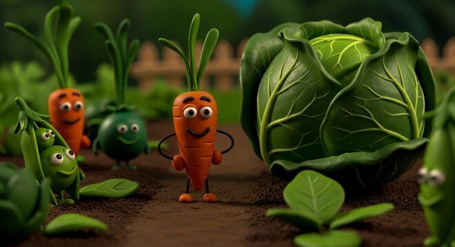 A charming digital artwork meticulously replicating the style of stop-motion claymation