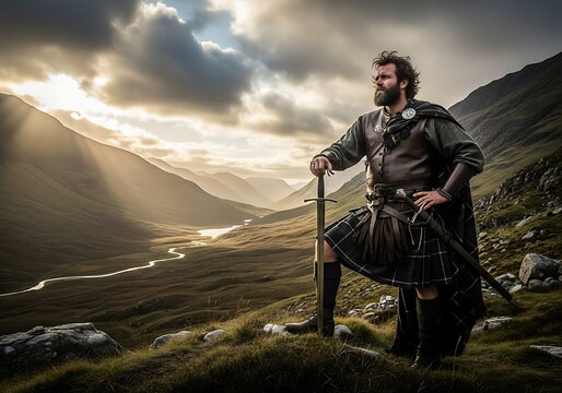 Scottish Highlander - A Warriors Vigil in the Highlands.