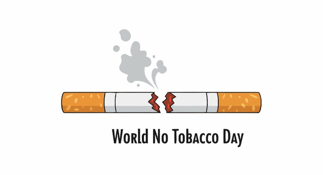 Broken Cigarette with Smoke Quit Smoking for Health Awareness