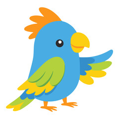 Fototapeta premium cartoon cute colorful bird wild animal flat color vector illustration template design