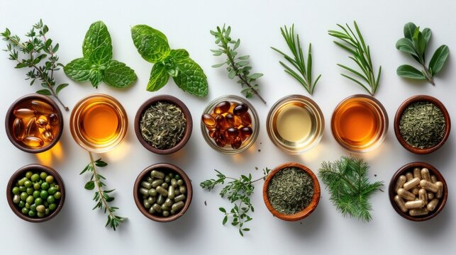 Alternative medicine herbal organic capsule