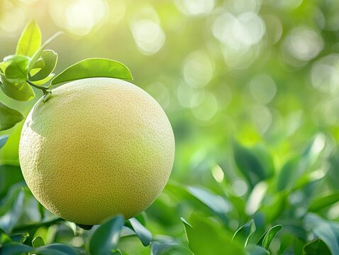 pomelo isolated on spring background
