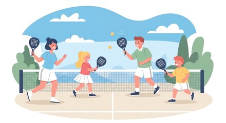 Fototapeta premium Cheerful Outdoor Volleyball Game Among Friends And Family.